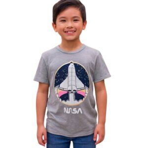 Mighty Fine NASA Tee Heather Grey Boys Medium Short Sleeve Graphic NEW